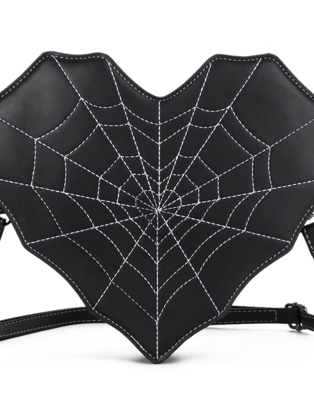 Women Heart Shaped Shoulder Bag Spider Web Gothic Style Backpack Novelty Gothic